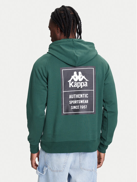 Kappa Kappa Džemperis ar kapuci Authentic 321W7GW Zaļš Regular Fit