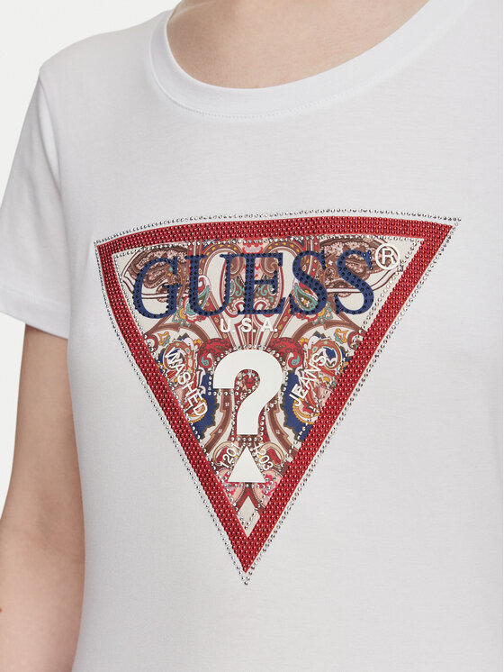 Guess Guess T-Shirt W6YI25 K4344 Biały Slim Fit