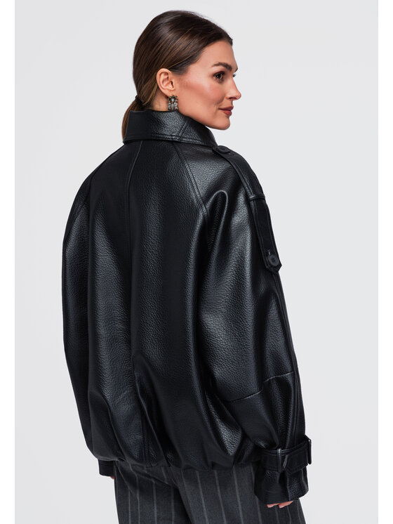 Ombre Ombre Kurtka przejściowa OW-JAFL-0139 Czarny Oversize