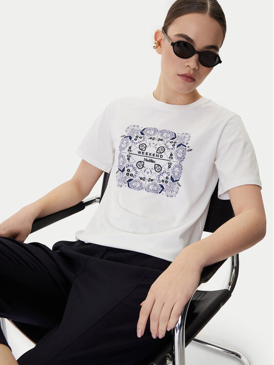 Weekend Max Mara Weekend Max Mara T-Shirt West 2615971041 Bílá Regular Fit