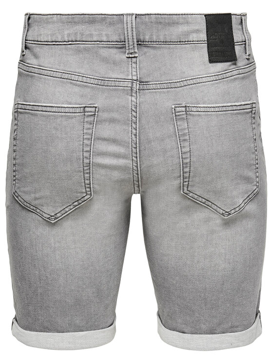 Only & Sons Only & Sons Pantaloni scurți de blugi Ply 22018583 Gri Regular Fit