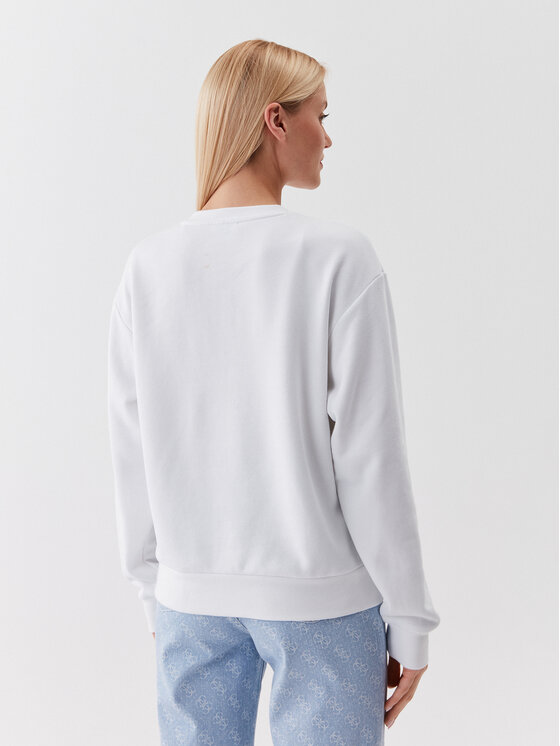 Guess Guess Μπλούζα W3YQ13 K8802 Λευκό Relaxed Fit