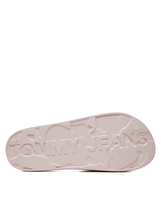 Tommy Jeans Tommy Jeans Pantoletten Tjw Printed Pu Pool Slide EN0EN02693 Écru