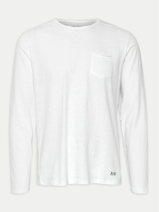 Blend Blend Pikkade varrukatega T-särk Nicolai 20703060 Valge Regular Fit