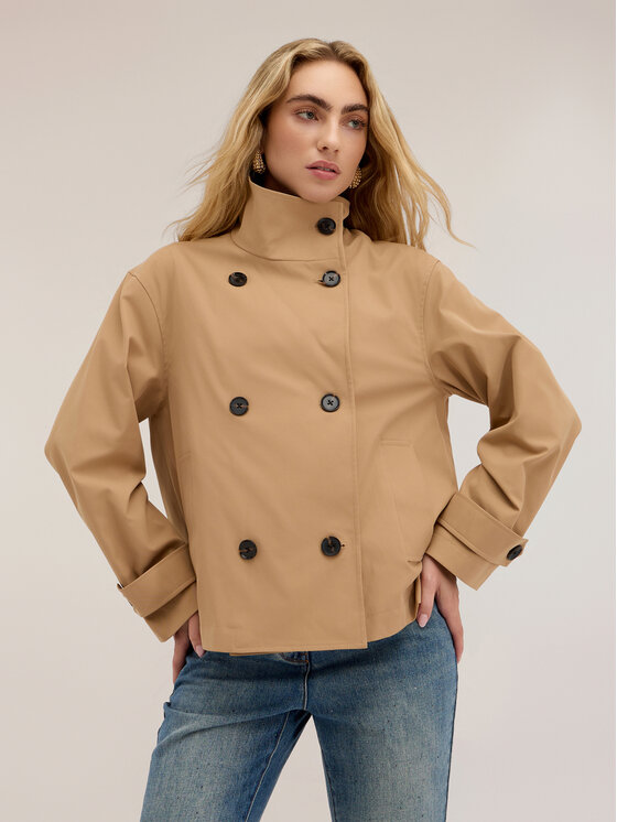 Motivi Motivi Cappotto invernale R039Q001178N002 Crema Boxy Fit