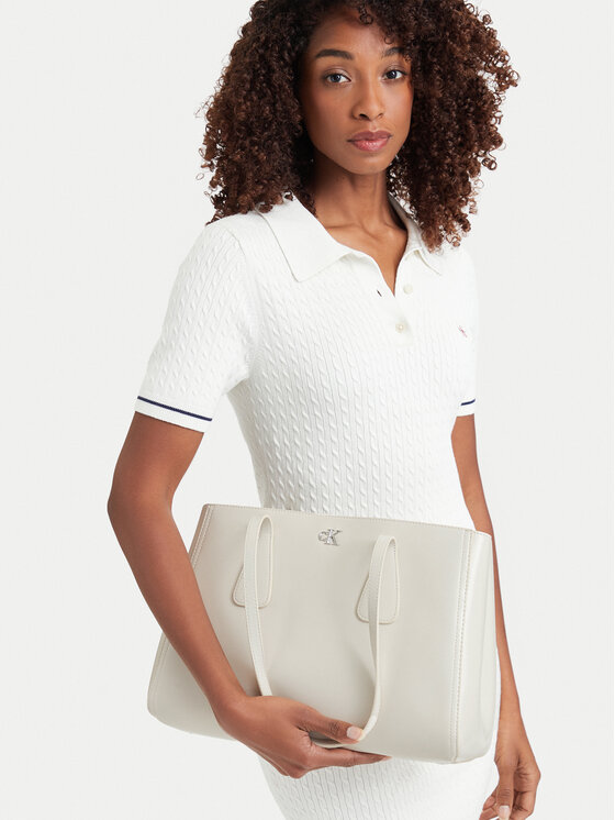 Calvin Klein Geantă Ck Medium Work Tote LV04F3442G Alb