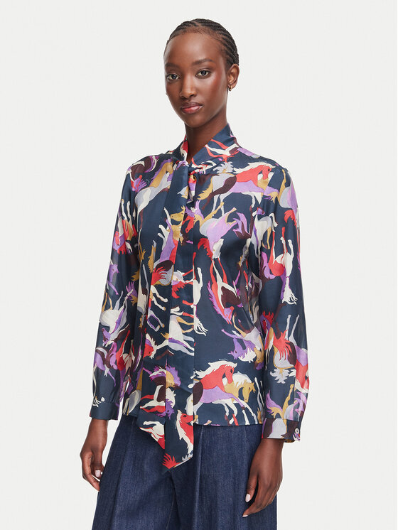 Marella Cămașă Snastro 2623116104 Bleumarin Regular Fit
