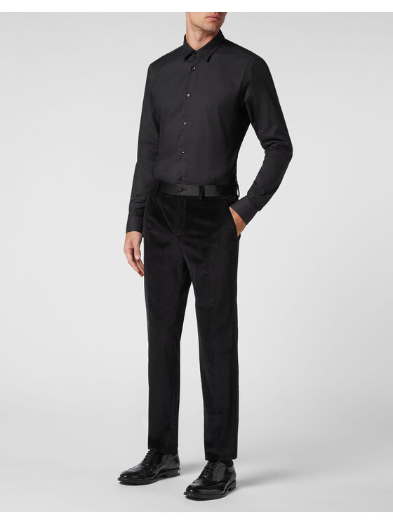 PHILIPP PLEIN PHILIPP PLEIN Spodnie materiałowe 1567 Czarny Regular Fit