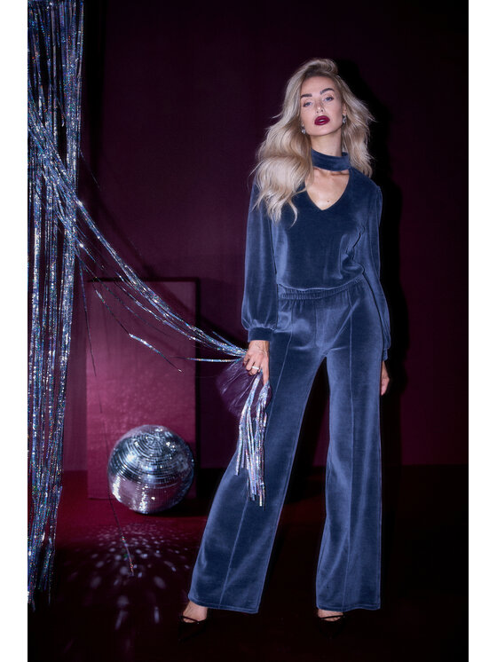 Made of Emotion Made of Emotion Culottes nohavice M830 Čierne rhodiované Wide Leg