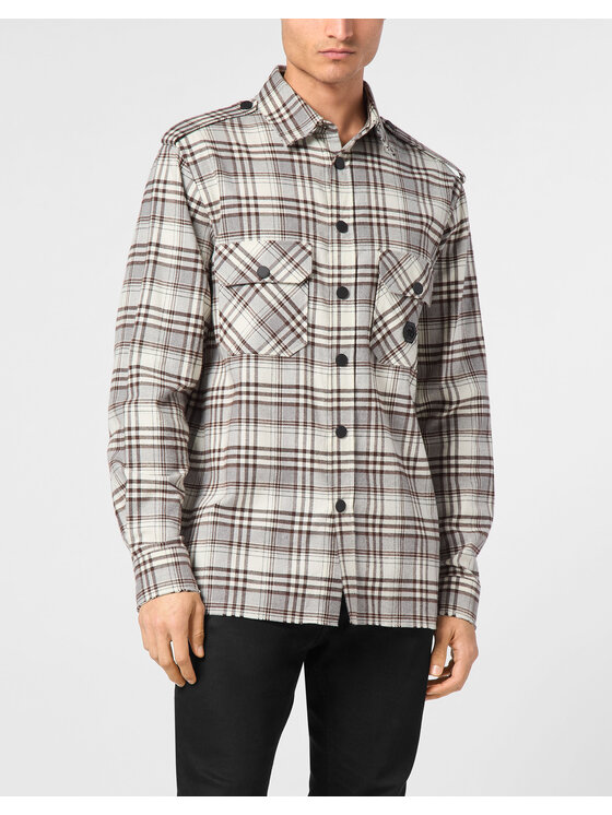 PHILIPP PLEIN PHILIPP PLEIN Koszula 11477 Beżowy Over Fit