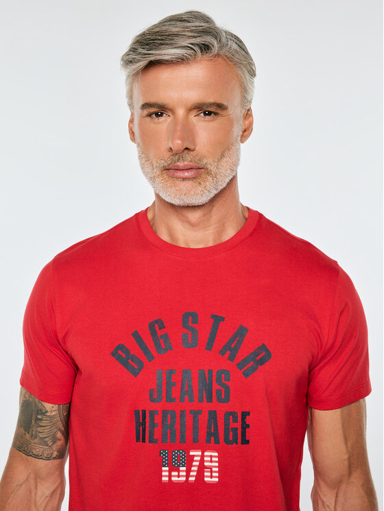 BIG STAR BIG STAR T-Shirt NELLER Czerwony Basic Fit