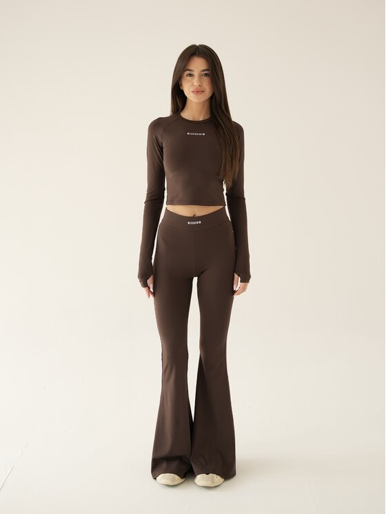 MissDenim MissDenim Longsleeve Soft Touch Brązowy Second Skin Fit