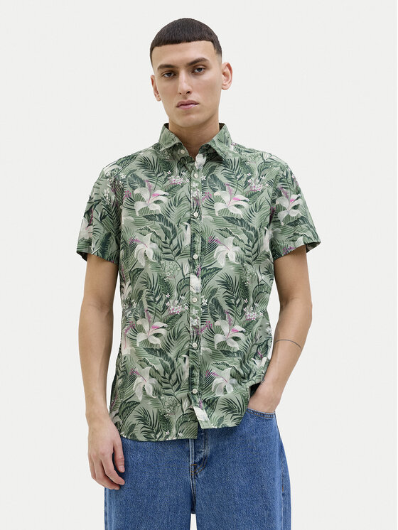 Jack & Jones Jack & Jones Košile Hawaii 12269137 Zelená Comfort Fit