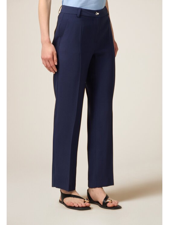 Oltre Oltre Pantaloni di tessuto P027R308632N034 Blu Regular Fit