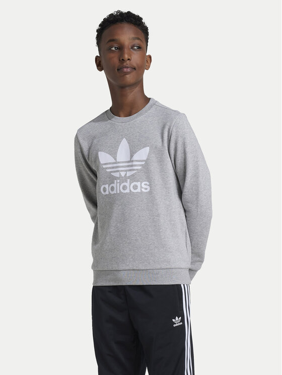 adidas adidas Bluza Trefoil IY7436 Szary Regular Fit