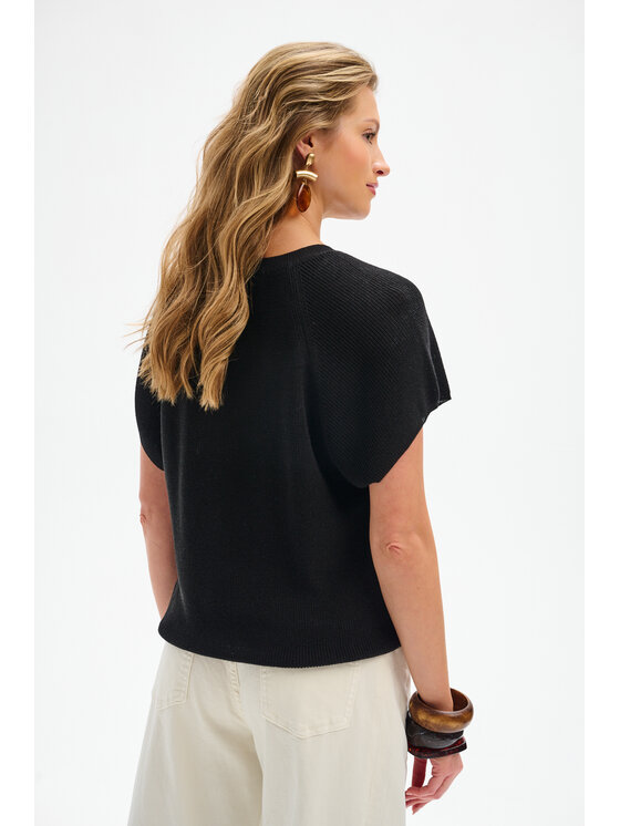 blue shadow blue shadow Top Rene Czarny Regular Fit