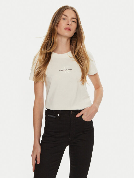 Calvin Klein Jeans Calvin Klein Jeans Футболка J20J223563 Écru Slim Fit