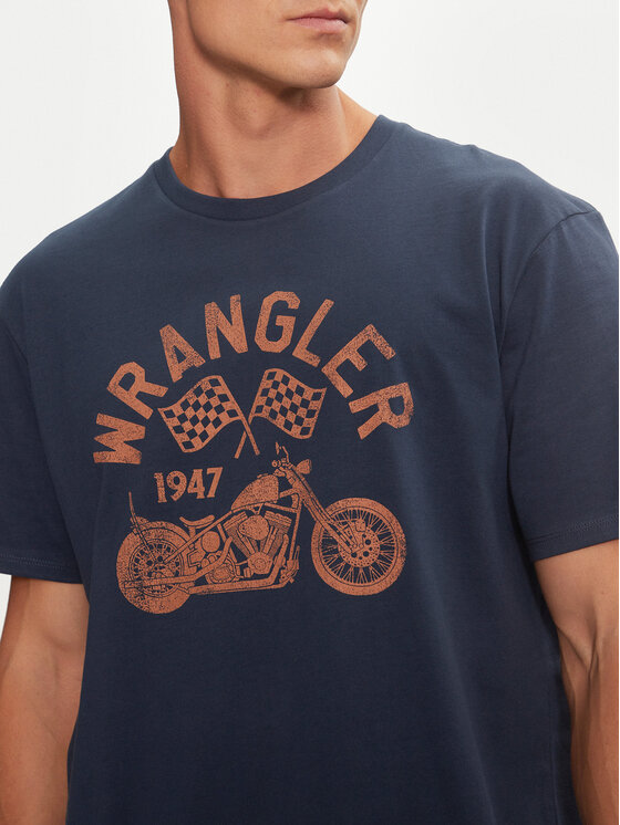 Wrangler Wrangler Футболка Americana 112357436 Cиній Regular Fit