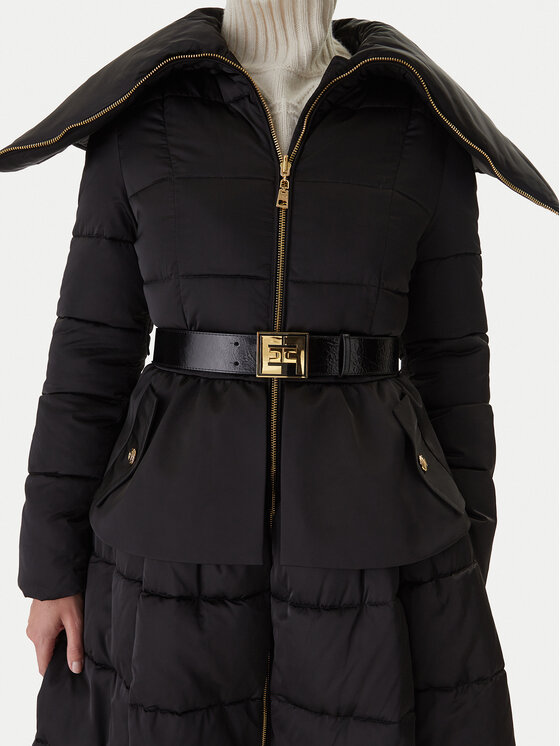 Elisabetta Franchi Elisabetta Franchi Παλτό χειμωνιάτικο PI-86Z-56E2-V790 Μαύρο Regular Fit