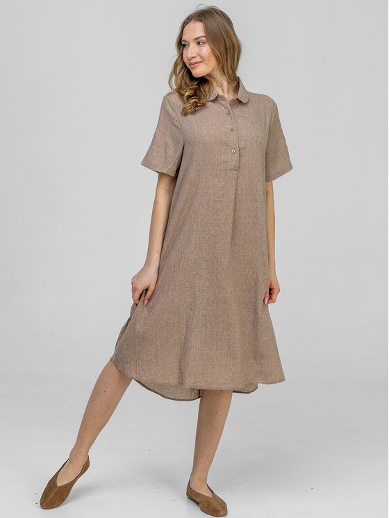 Perso Perso Sukienka letnia RBE266202F Brązowy Regular Fit