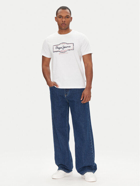 Pepe Jeans Pepe Jeans Тишърт Daxton PM509786 Бял Regular Fit