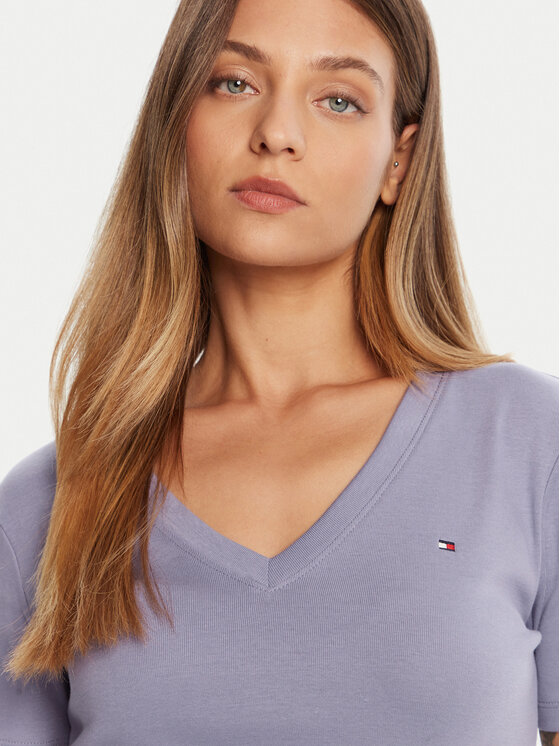 Tommy Hilfiger Tommy Hilfiger T-shirt New Cody WW0WW40584 Ljubičasta Slim Fit