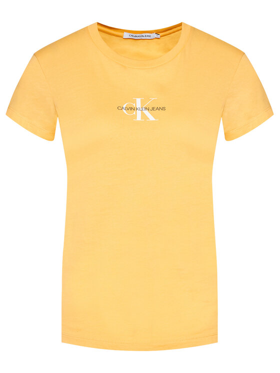 Calvin Klein Jeans Marškinėliai J20J216577 Oranžinė Slim Fit • Modivo.lt