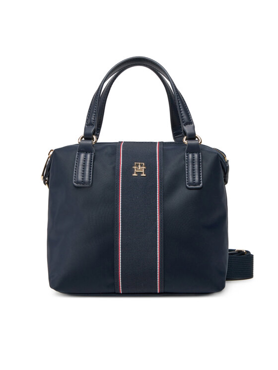 Geantă Tommy Hilfiger Poppy Small Tote Corp AW0AW17204 Bleumarin