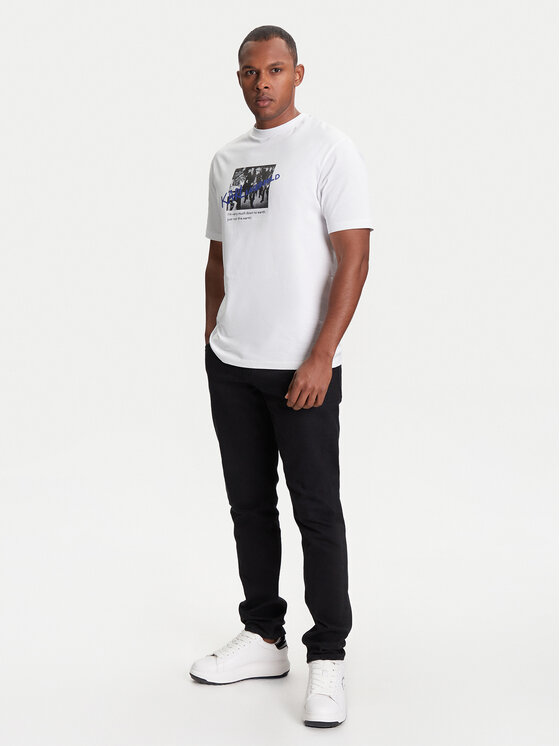 KARL LAGERFELD KARL LAGERFELD Tricou 755143 553225 Alb Regular Fit