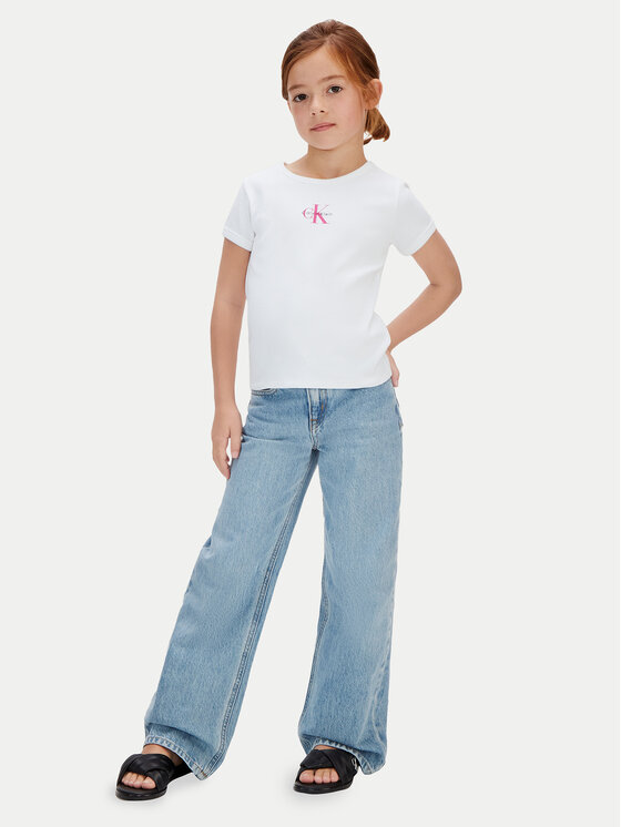 Calvin Klein Jeans Calvin Klein Jeans Тишърт Monologo LVCKSJB11G Бял Regular Fit
