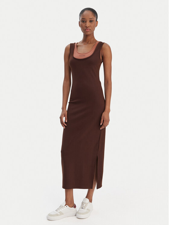 Calvin Klein Jeans Calvin Klein Jeans Ikdienas kleita LV047E220G Brūns Slim Fit