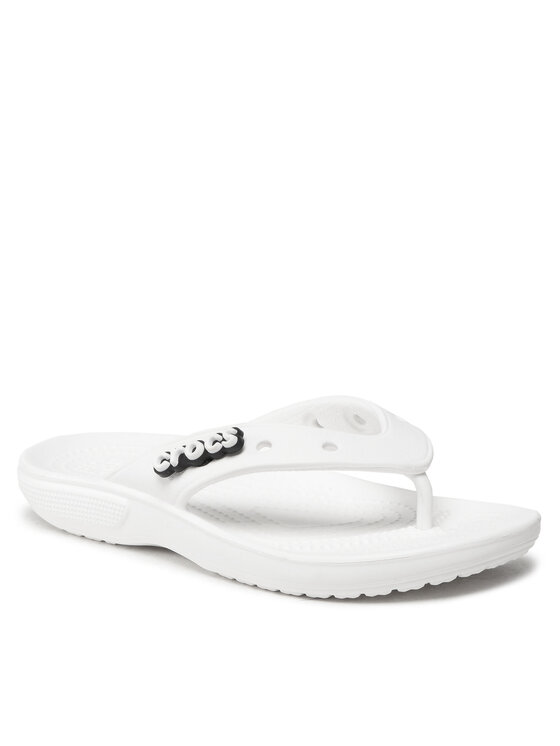 Crocs Crocs Šlepetės per pirštą Classic Crocs Flip 207713 Balta