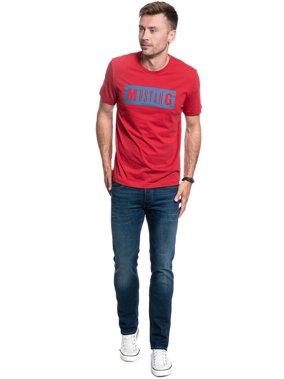 Mustang Mustang T-shirt ALEX C LOGO TEE Rosso Regular Fit