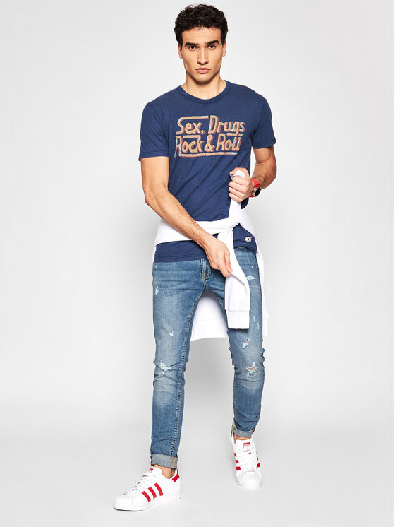 T-shirt Blu Arnold 12183541 Blu scuro Regular Fit