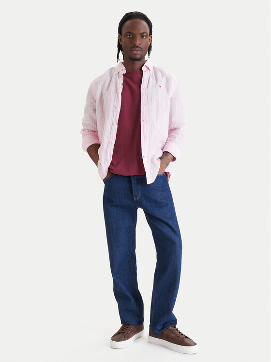 Tommy Hilfiger Tommy Hilfiger Πουκάμισο Bengal MW0MW42400 Ροζ Regular Fit