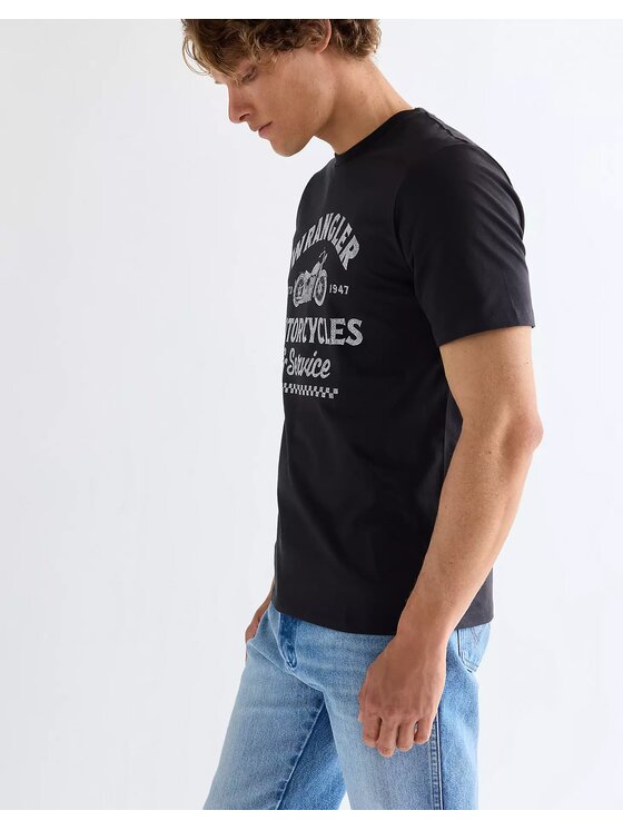Wrangler Wrangler T-Shirt AMERICANA TEE Czarny Regular Fit