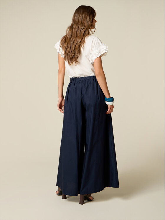 Oltre Oltre Spodnie materiałowe P005J002459N034 Niebieski Baggy Fit