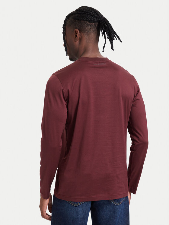 KARL LAGERFELD KARL LAGERFELD Longsleeve 755002 564200 Bordowy Regular Fit