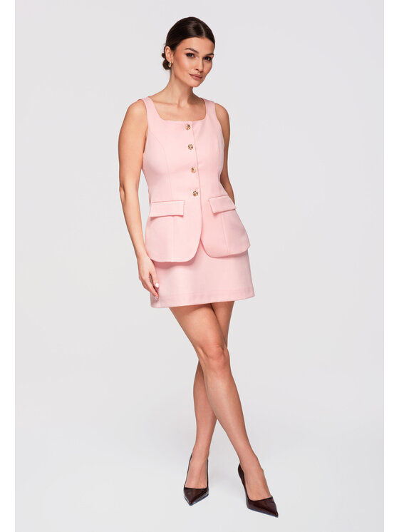 Ombre Ombre Sukienka wieczorowa LA-OM-DLR300 Różowy Slim Fit