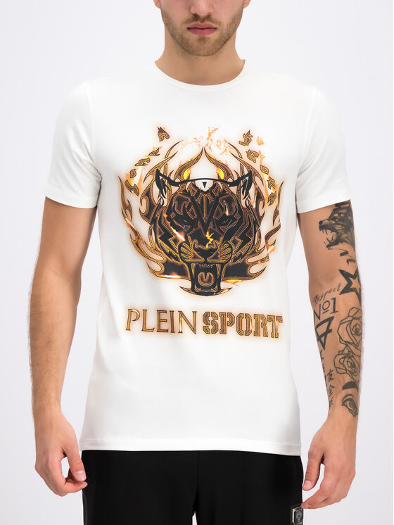 Plein Sport Plein Sport T-Shirt F19C MTK3710 SJY001N Biały Regular Fit