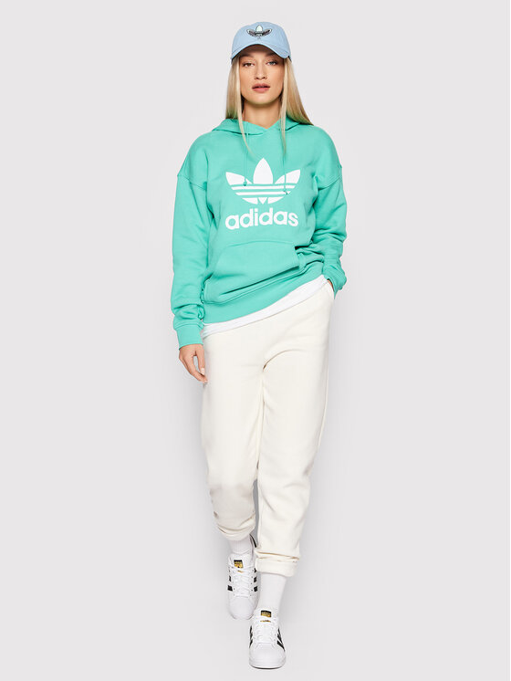adidas Sweatshirt adicolor Trefoil HE6954 Grün Regular Fit | Modivo.at