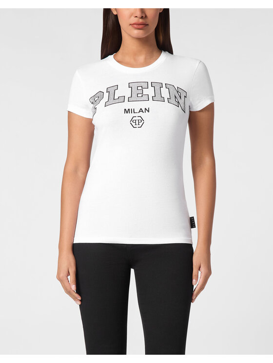 PHILIPP PLEIN PHILIPP PLEIN T-Shirt 20285 Biały Skin Tight Fit