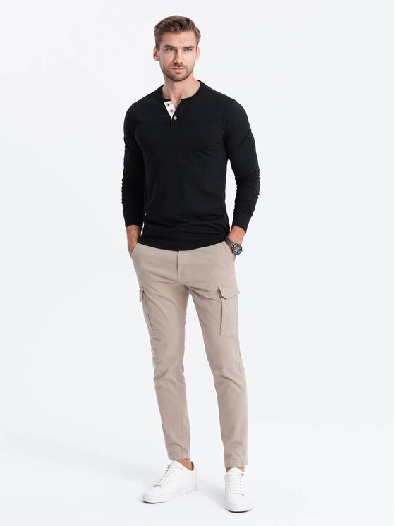 Ombre Ombre S dlouhým rukávem OM-LSCL-0107 Černá Fitting Fit