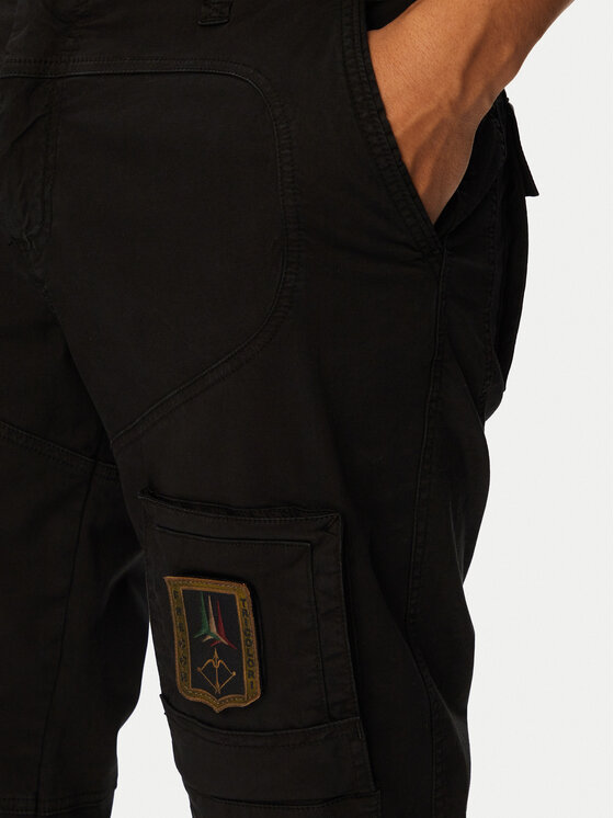 Aeronautica Militare Aeronautica Militare Παντελόνι Cargo 262PA1387UCT01493 Μαύρο Regular Fit
