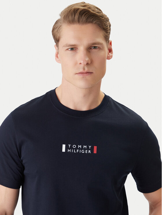 Tommy Hilfiger Tommy Hilfiger Tricou Brand Love Small Center Tee MW0MW41453 Bleumarin Regular Fit