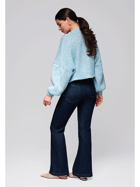Ombre Ombre Kardigan LW-SWCD-0105 Niebieski Regular Fit