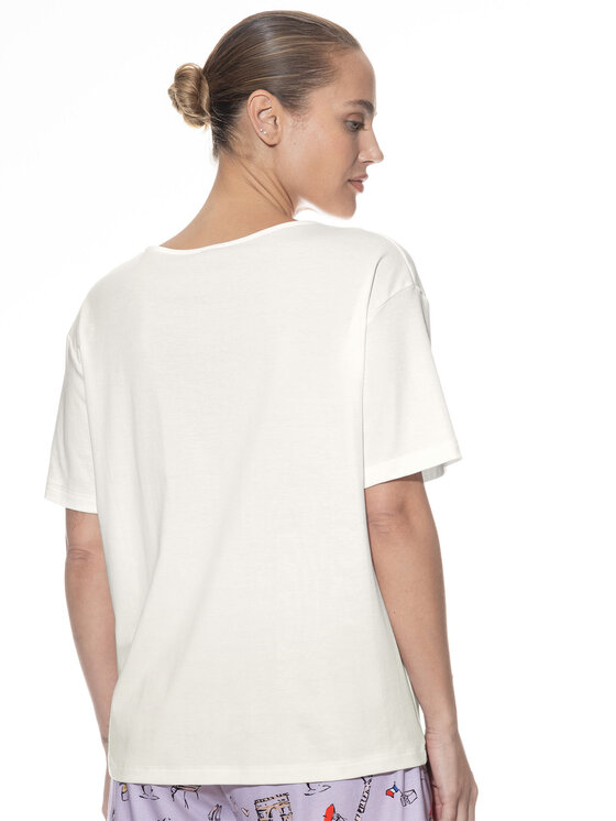 Mey Mey T-Shirt 1210064 Beżowy Comfortable Fit