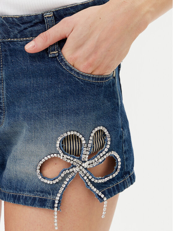 Please Please Дънкови шорти D0IEEH0W6G Син Regular Fit