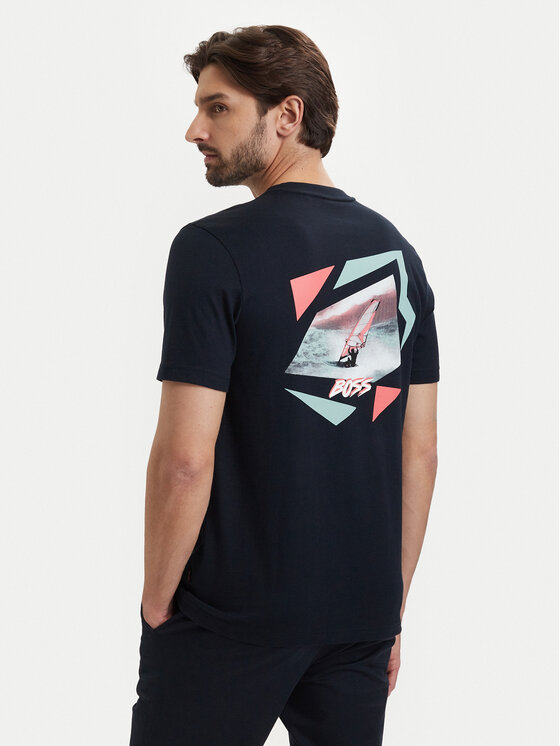 BOSS Tricou Movement 50561872 Bleumarin Regular Fit