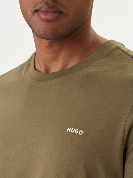 HUGO HUGO Tričko Dero222 50466158 Kaki Regular Fit